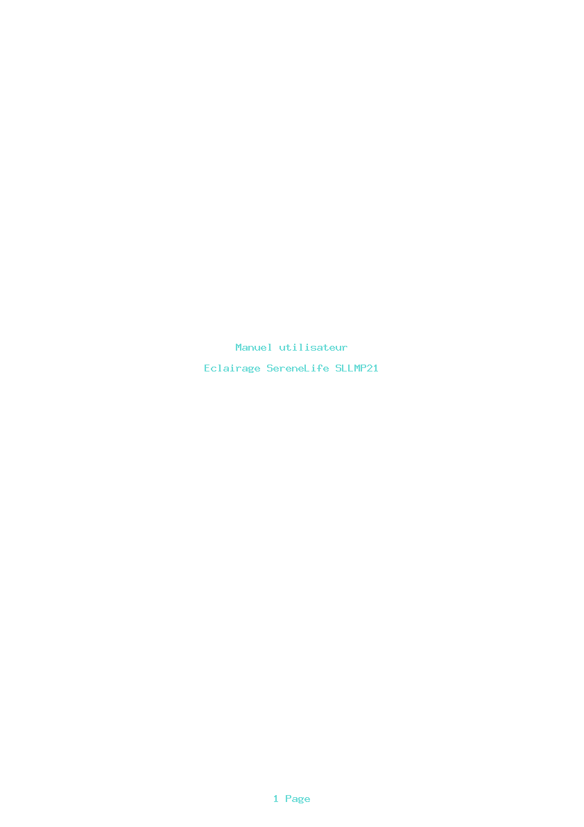 Page 1 de la notice Manuel utilisateur SereneLife SLLMP21