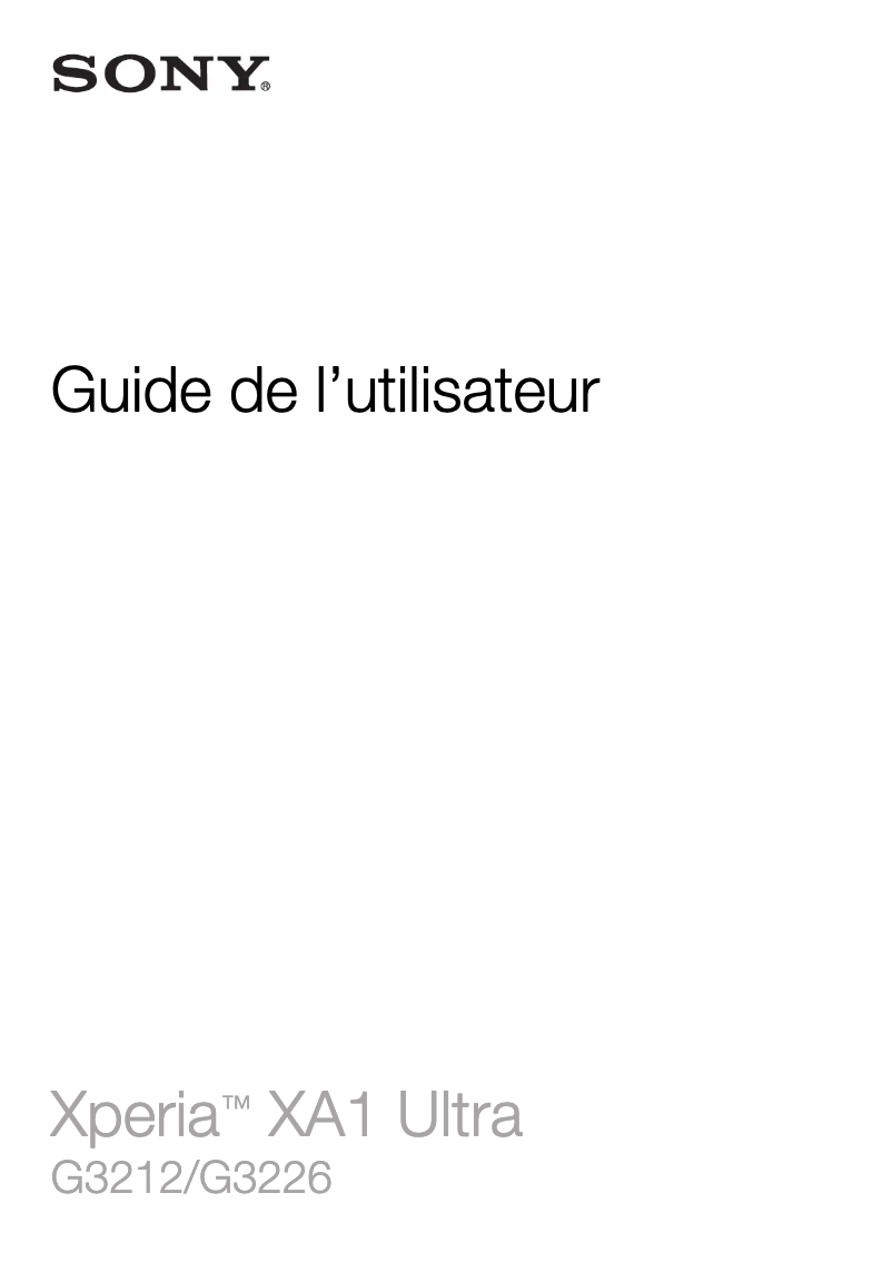 Image de la première page du manuel de l'appareil Xperia XA1 Ultra