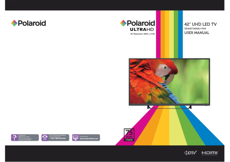 Page 1 de la notice Manuel utilisateur Polaroid DE416T1N4AU-PA4