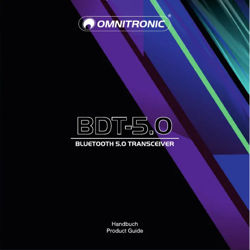 Page 1 of the manual User Manual Omnitronic BDT-5.0