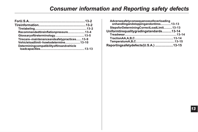 Página 1 del manual Instrucciones de seguridad Subaru Forester (2012)