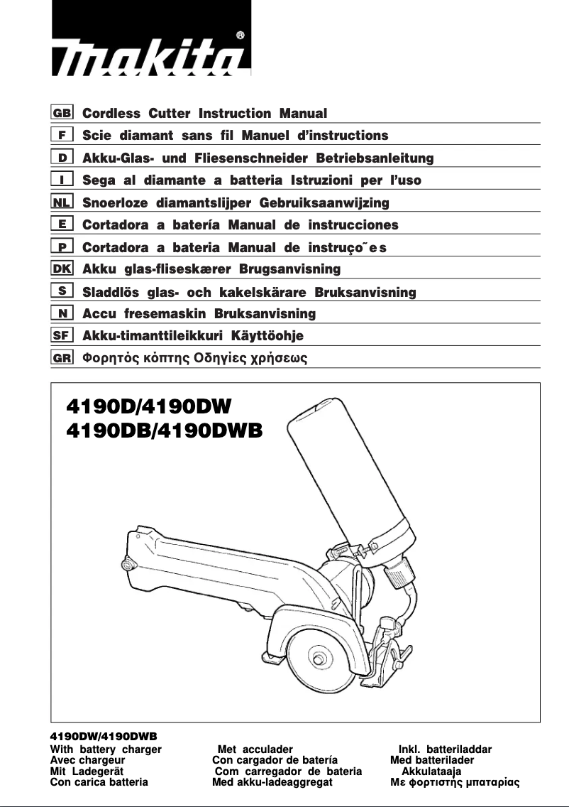 Page 1 de la notice Manuel utilisateur Makita 4190DW