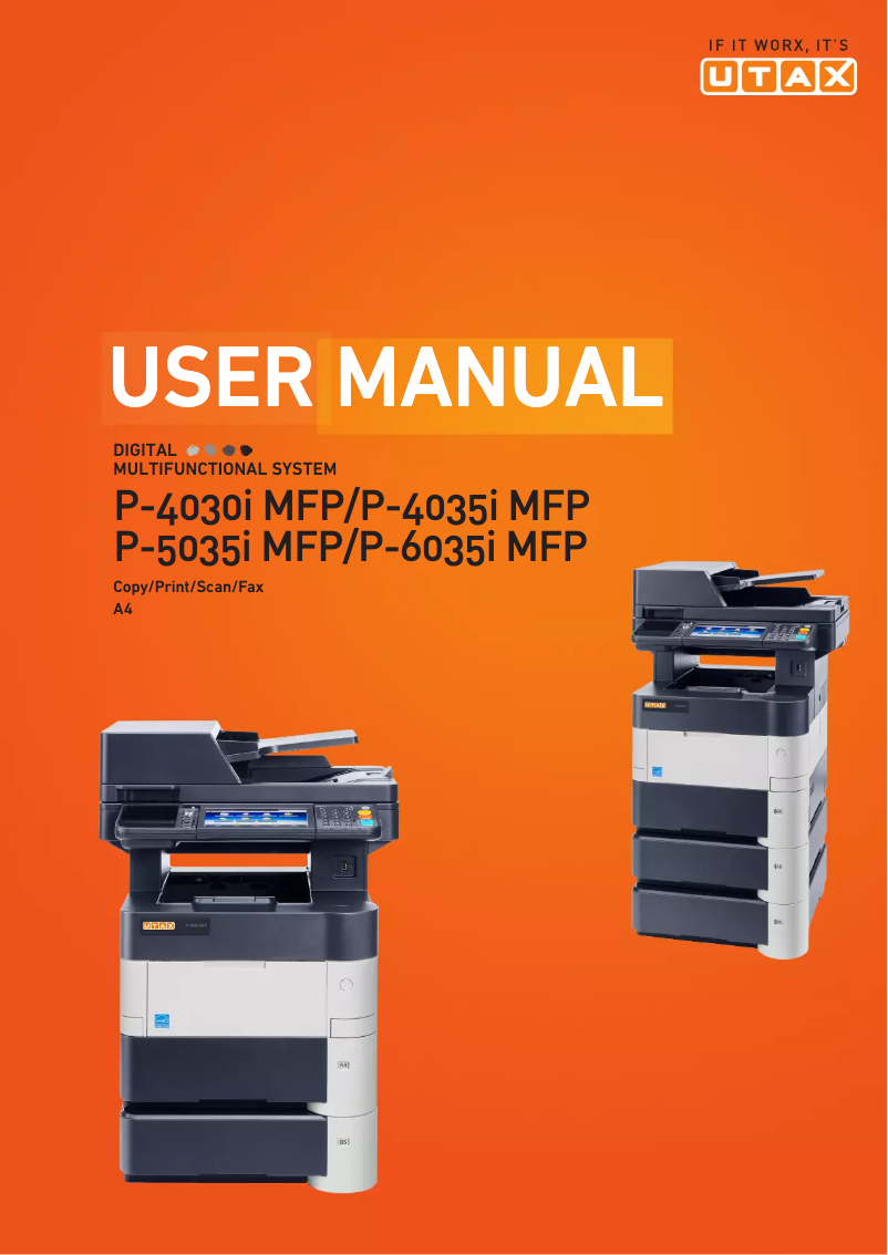 Page 1 of the manual User Manual Utax P-5035i MFP