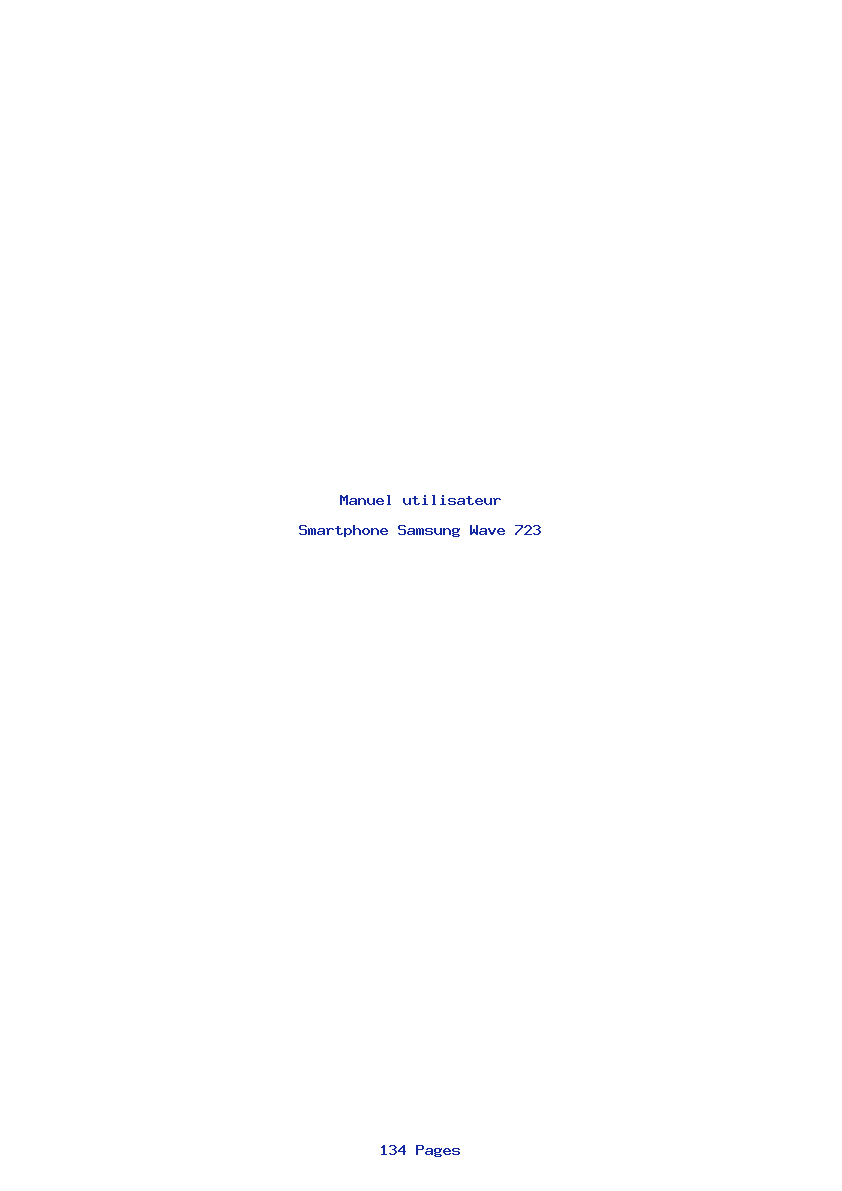 Page 1 de la notice Manuel utilisateur Samsung Wave 723