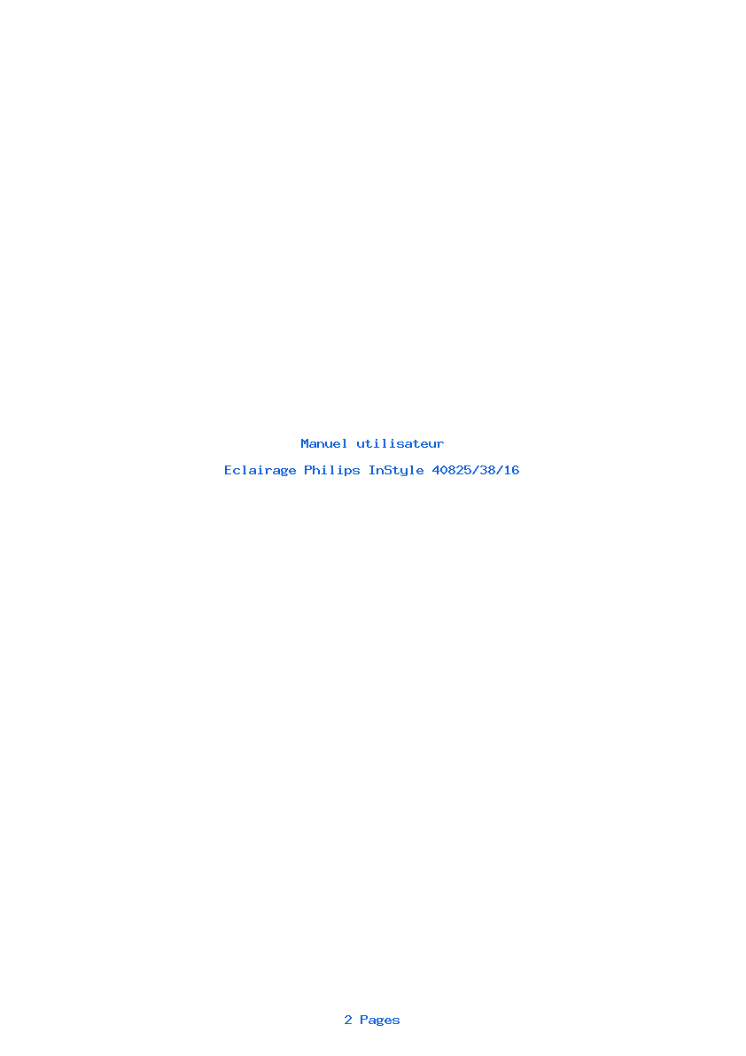Page 1 de la notice Manuel utilisateur Philips InStyle 40825/38/16