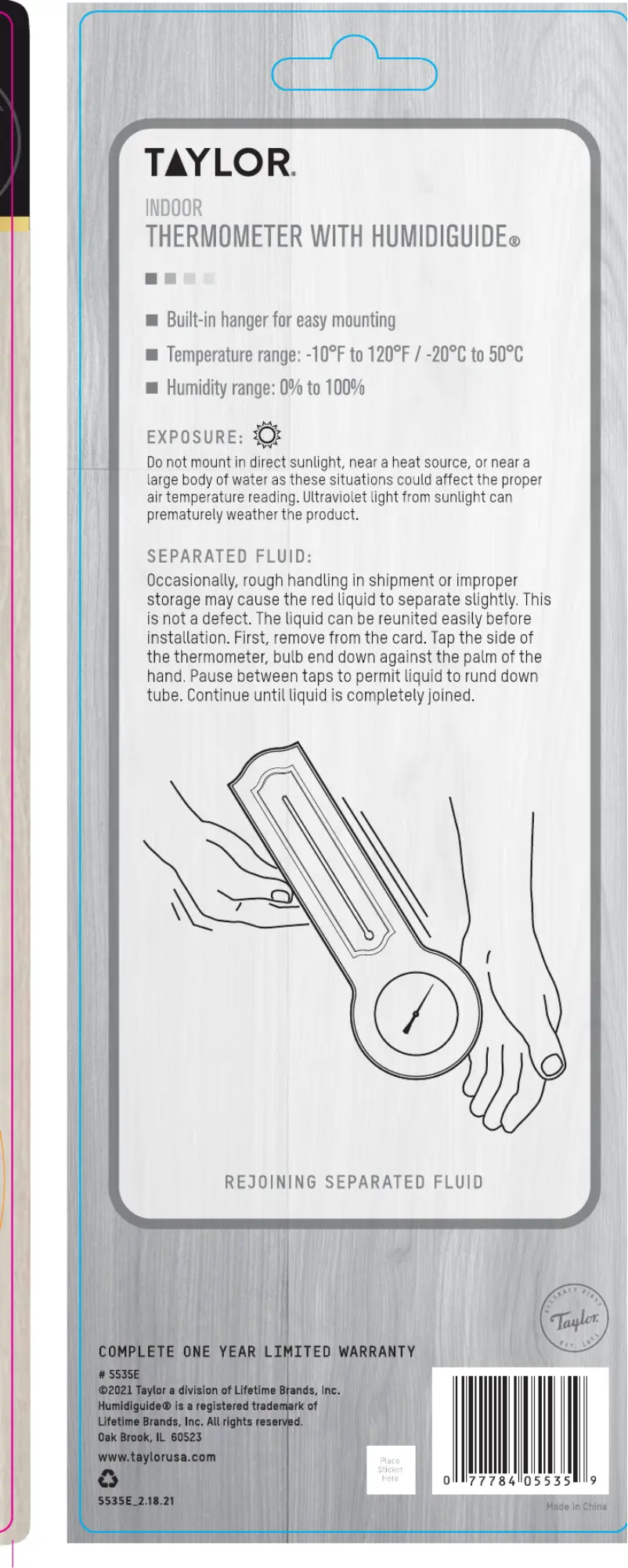 Page 1 de la notice Manuel utilisateur Taylor 5535E