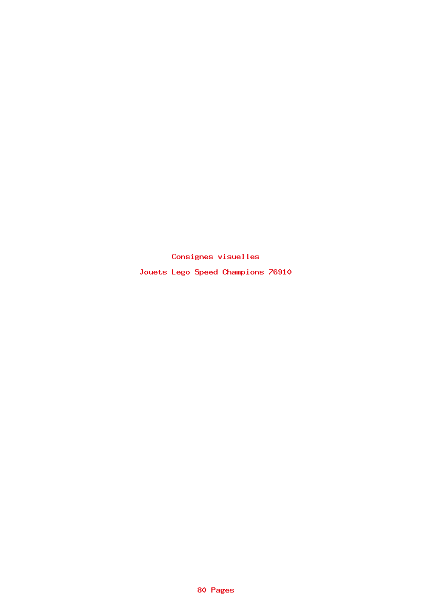 Page 1 de la notice Consignes visuelles Lego Speed Champions 76910
