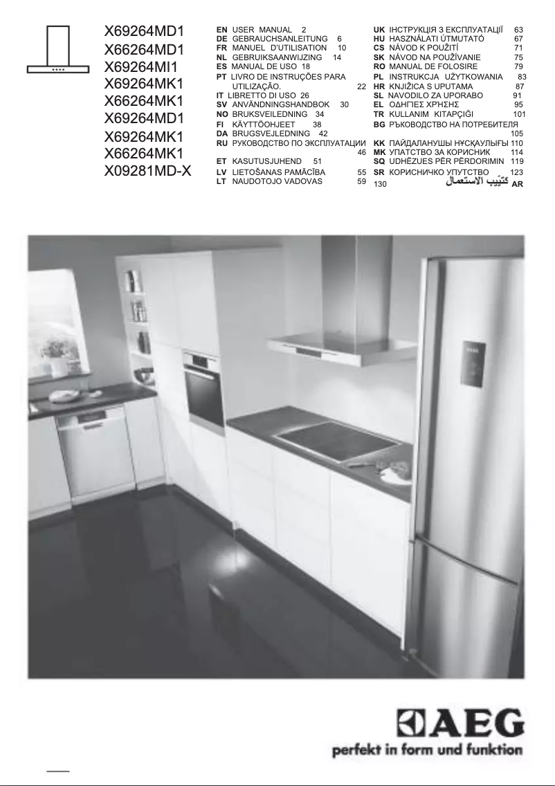 Page 1 de la notice Manuel utilisateur AEG X09281MD-X