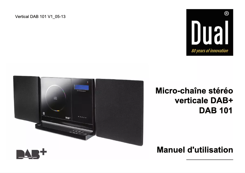 Page 1 de la notice Manuel utilisateur Dual Vertical DAB 101