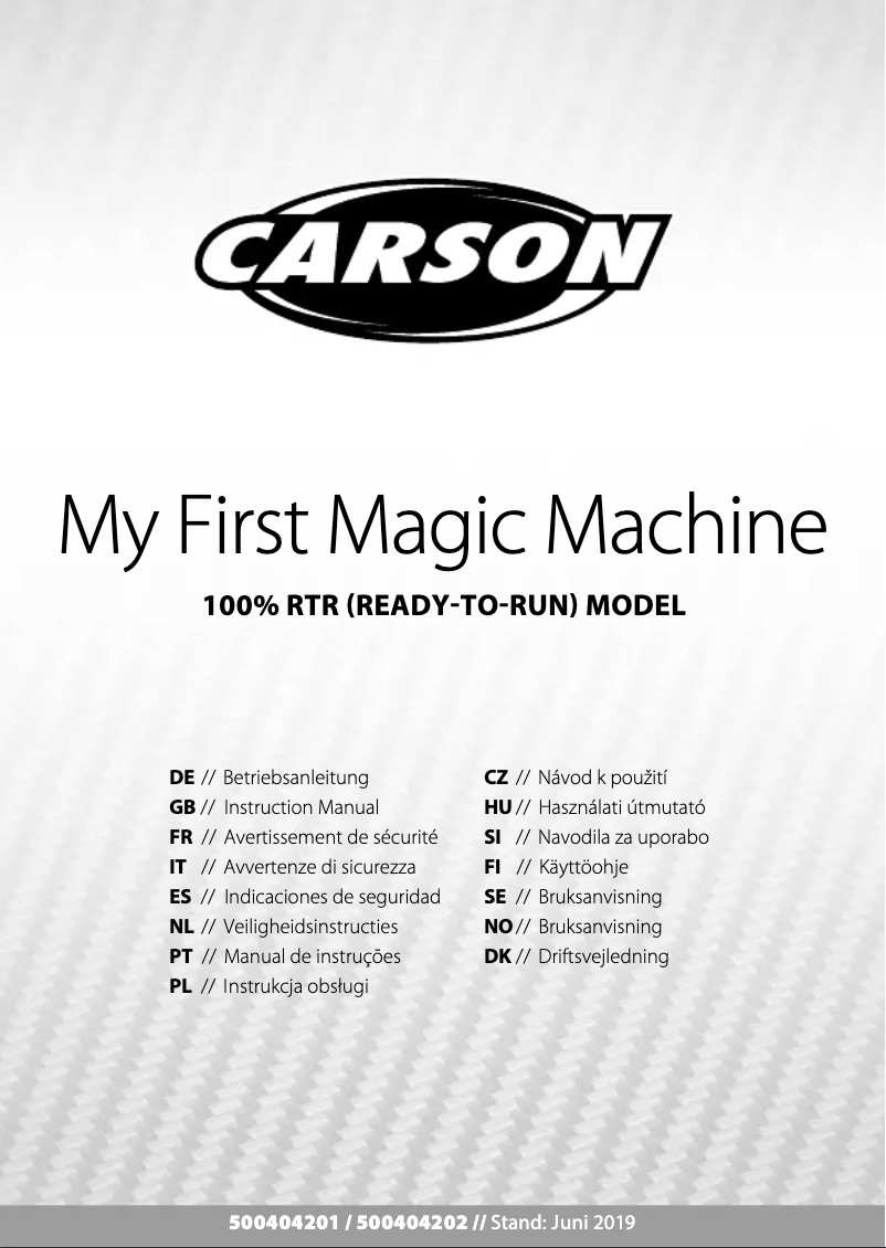 Page 1 de la notice Manuel utilisateur Carson My First Magic Machine