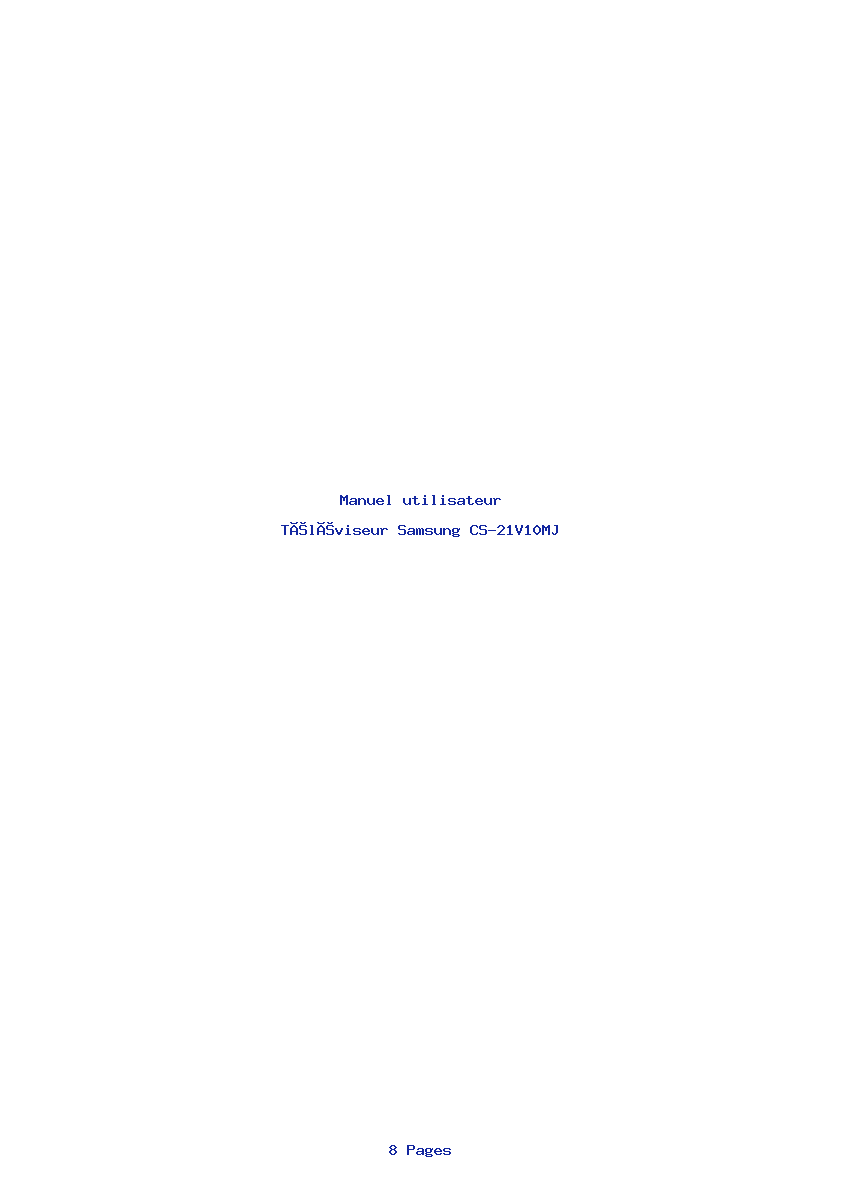 Page 1 de la notice Manuel utilisateur Samsung CS-21V10MJ