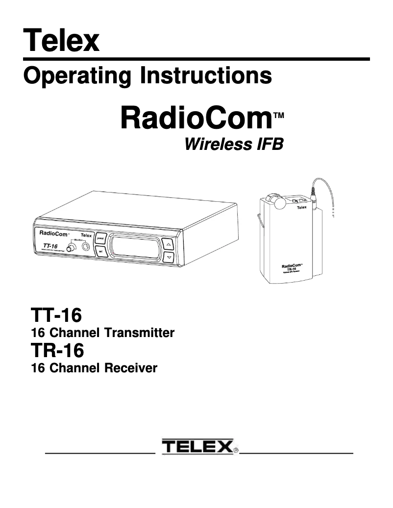 Page 1 de la notice Manuel utilisateur RTS TR-16