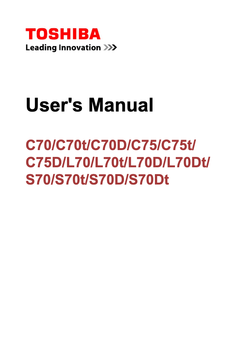 Page 1 de la notice Manuel utilisateur Toshiba Satellite C75D