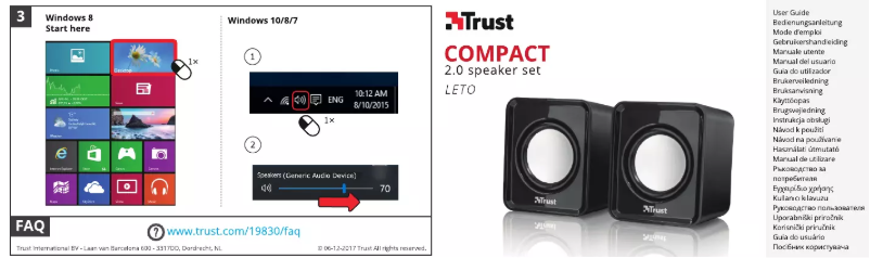 Page 1 de la notice Manuel utilisateur Trust Leto Compact 2.0 19830