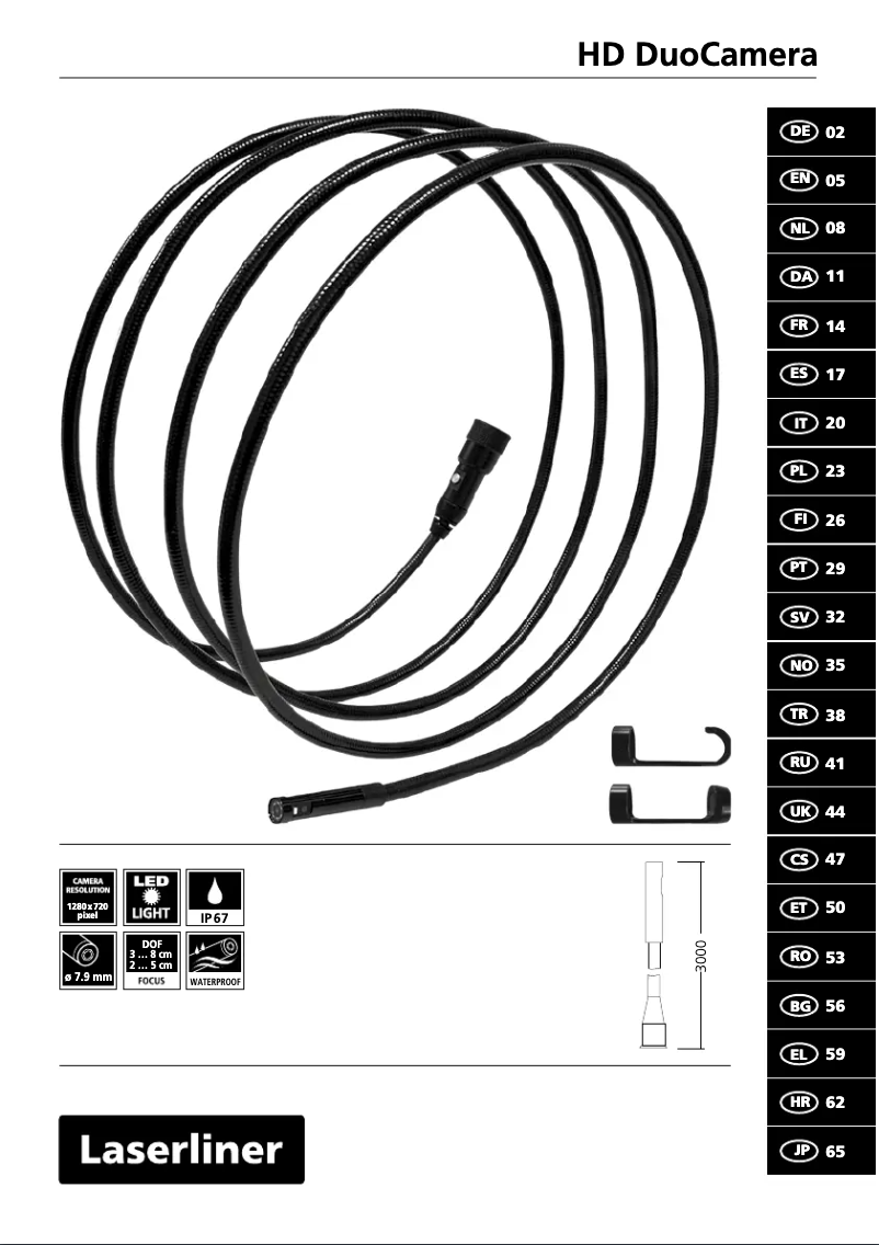 Page 1 de la notice Manuel utilisateur Laserliner VideoFlex HD Duo