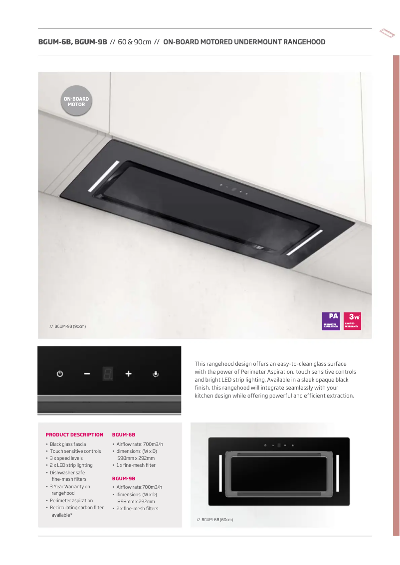 Page 1 de la notice Fiche technique Schweigen BGUM-9B