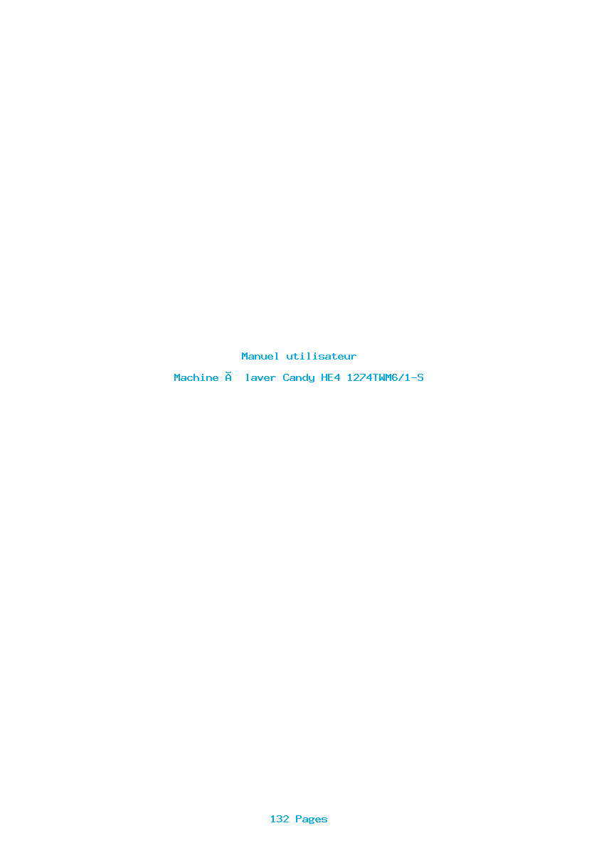 Page 1 de la notice Manuel utilisateur Candy HE4 1274TWM6/1-S