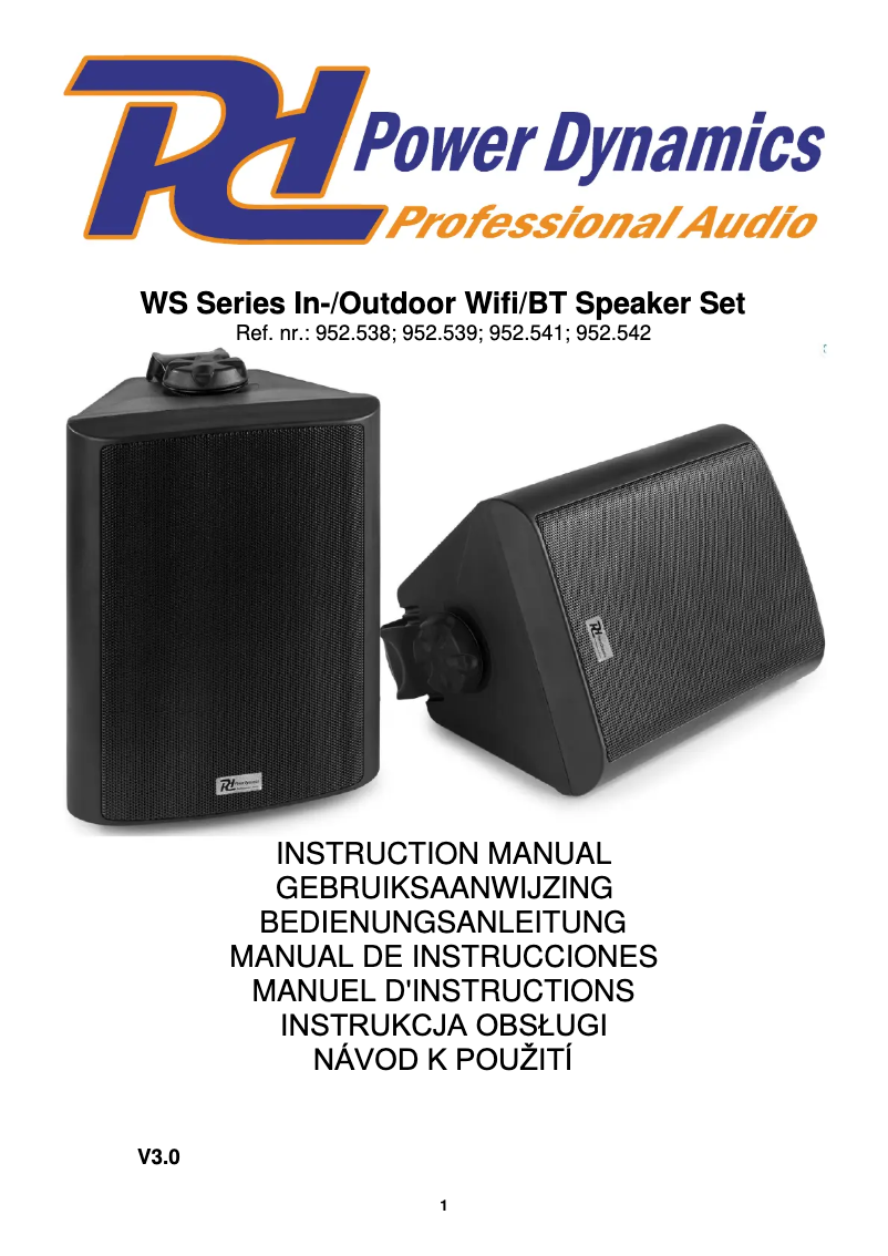 Page 1 de la notice Manuel utilisateur Power Dynamics WS40AB