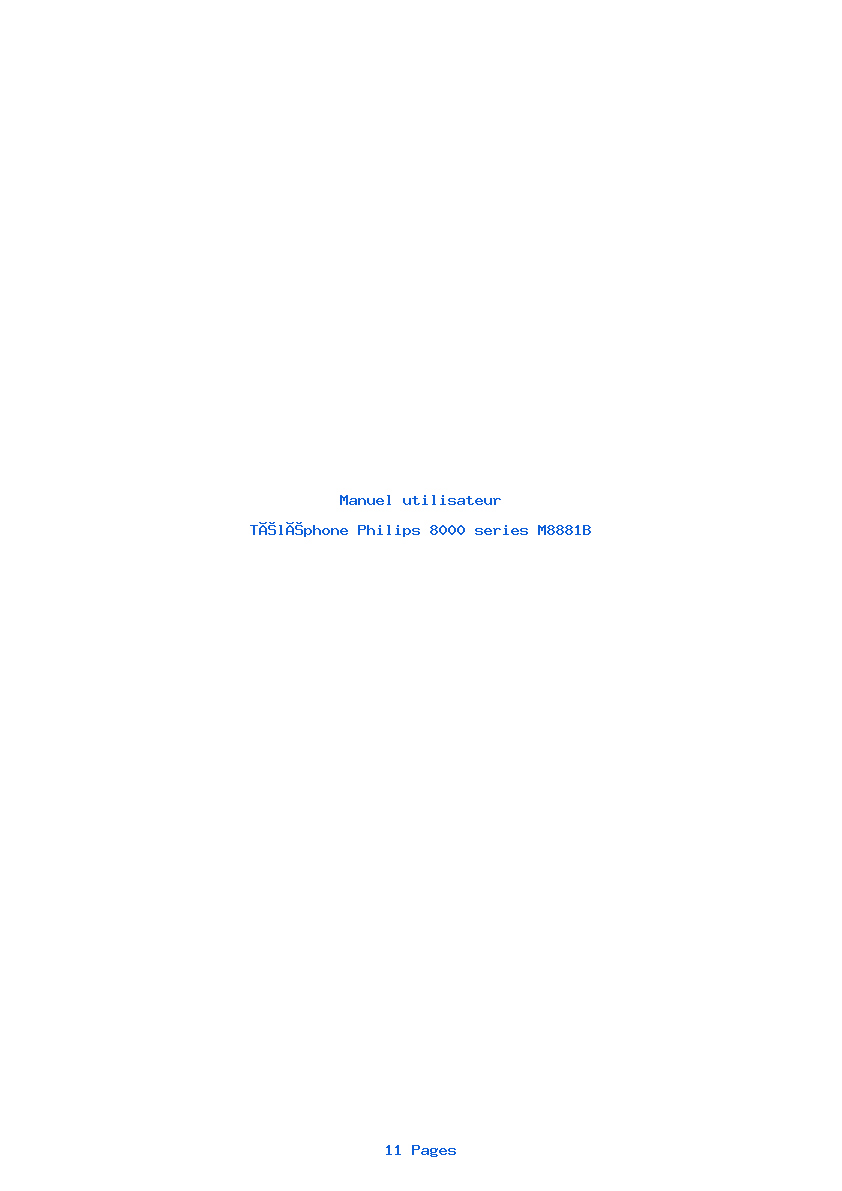 Image de la première page du manuel de l'appareil 8000 series M8881B
