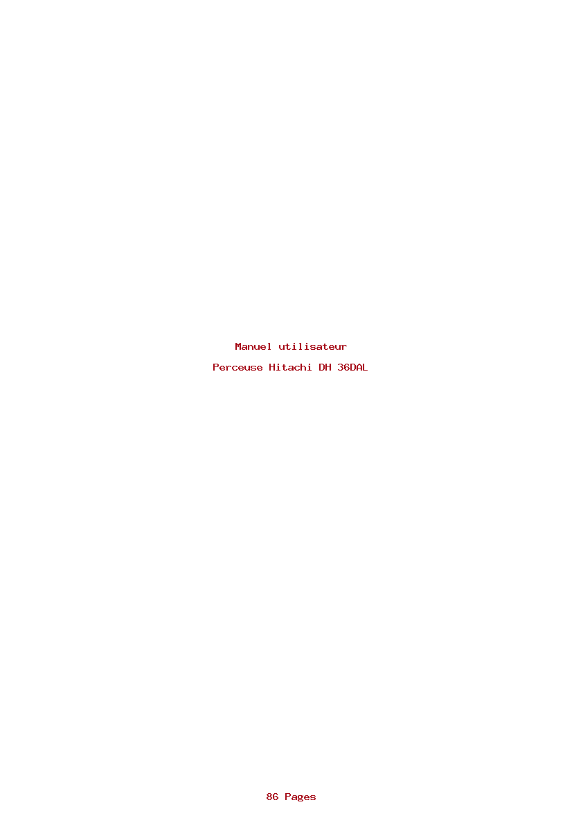 Page 1 de la notice Manuel utilisateur Hitachi DH 36DAL