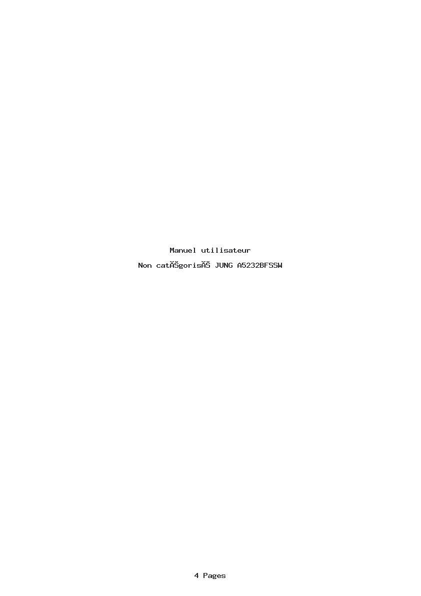 Page 1 de la notice Manuel utilisateur JUNG A5232BFSSW