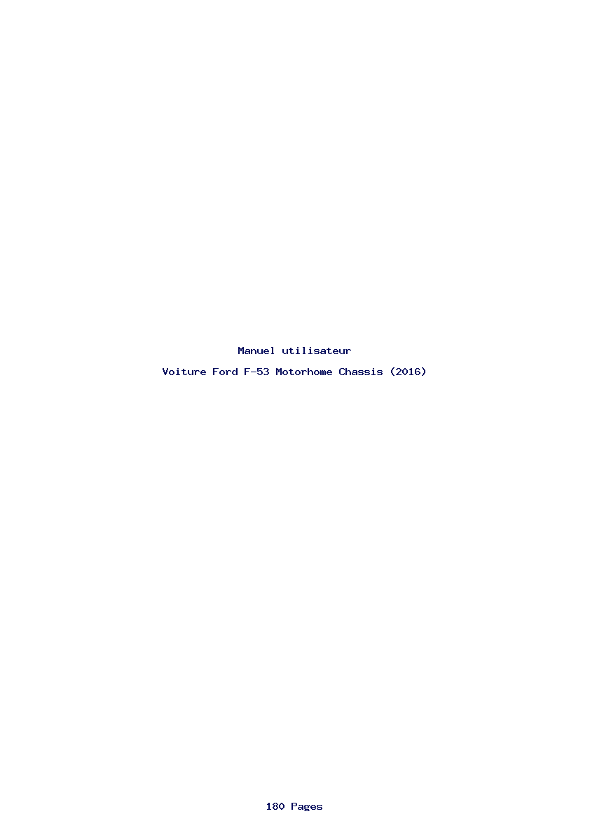 Page 1 de la notice Manuel utilisateur Ford F-53 Motorhome Chassis (2016)
