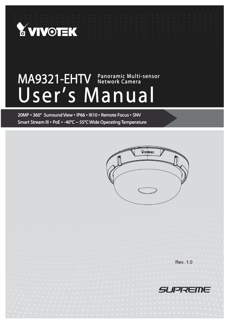 Página 1 del manual Manual de usuario Vivotek MA9321-EHTV