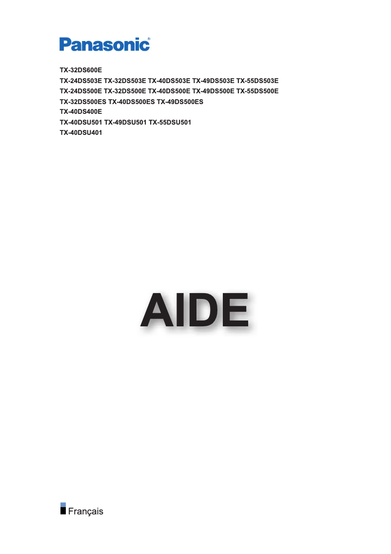 Page 1 of the manual User Manual Panasonic Viera TX-32DS500E