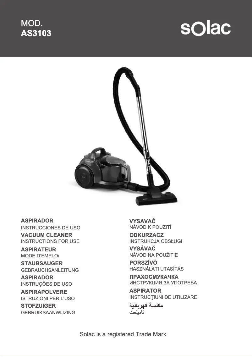 Page 1 de la notice Manuel utilisateur Solac AS3103
