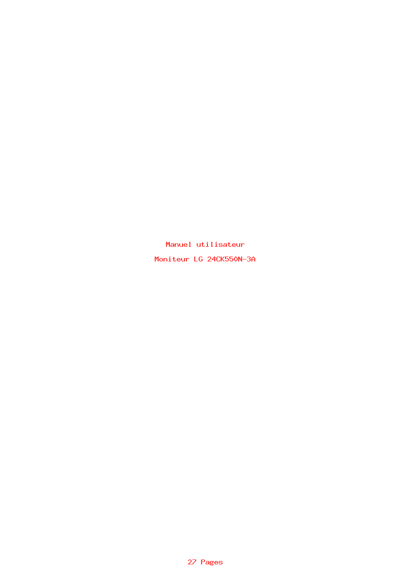 Page 1 de la notice Manuel utilisateur LG 24CK550N-3A