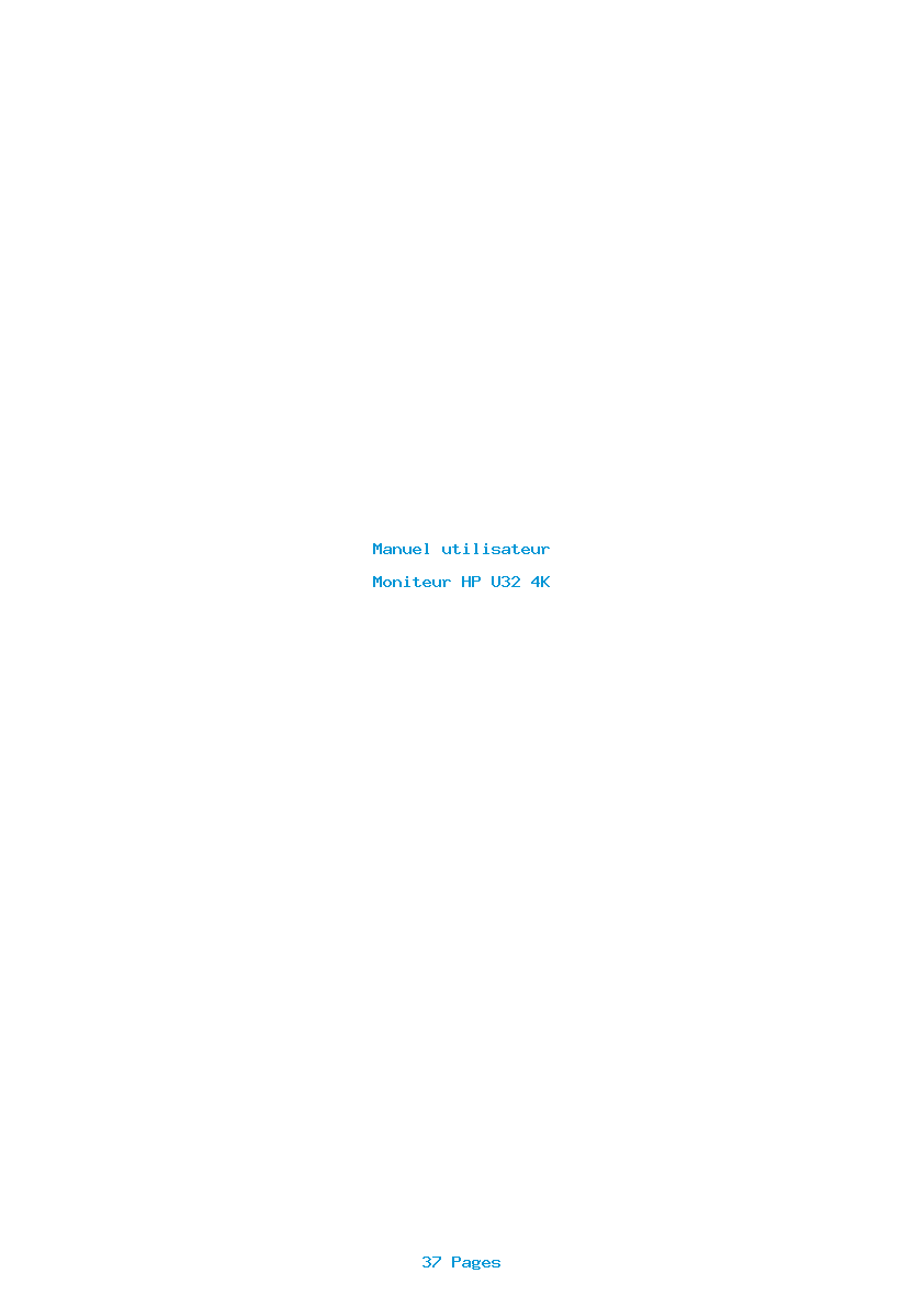Page 1 de la notice Manuel utilisateur HP U32 4K