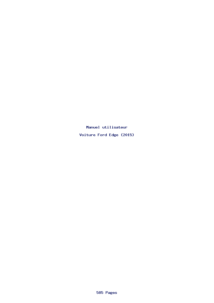 Page 1 de la notice Manuel utilisateur Ford Edge (2015)