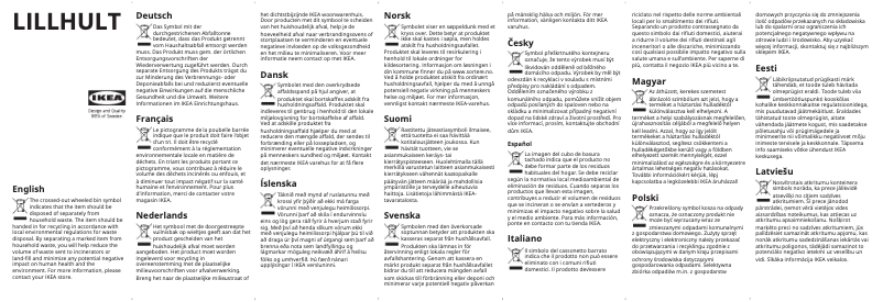 Page 1 de la notice Manuel utilisateur Ikea LILLHULT 105.284.97
