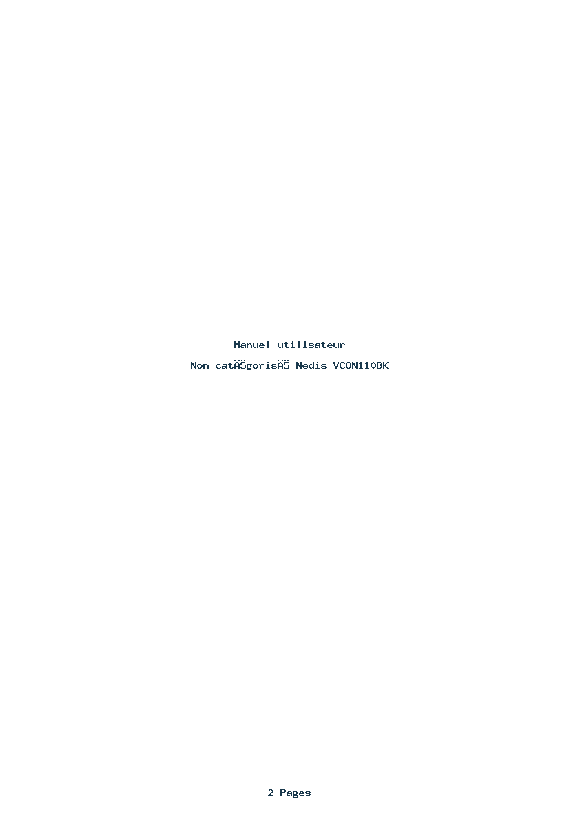 Page 1 de la notice Manuel utilisateur Nedis VCON110BK