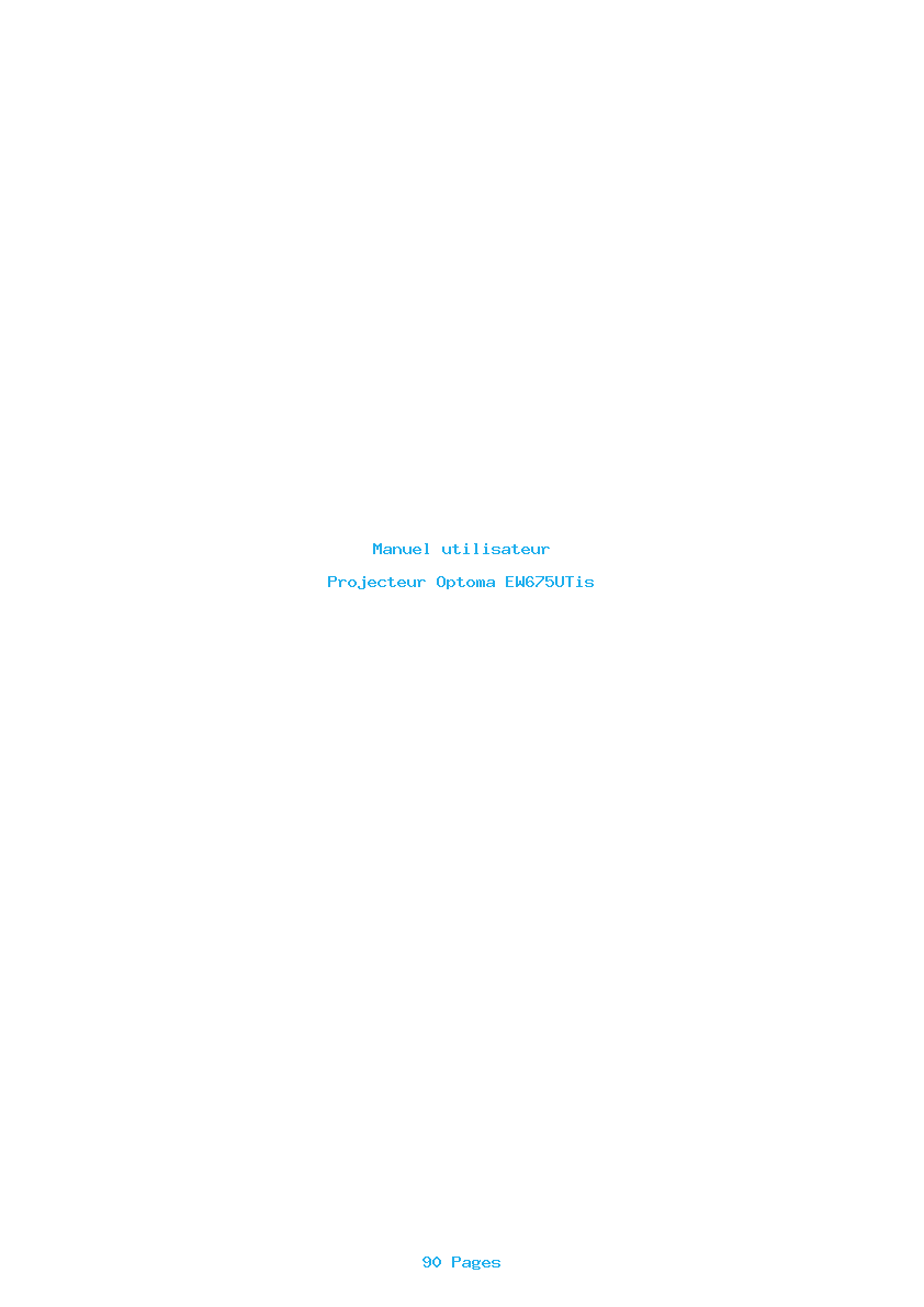 Page 1 de la notice Manuel utilisateur Optoma EW675UTis
