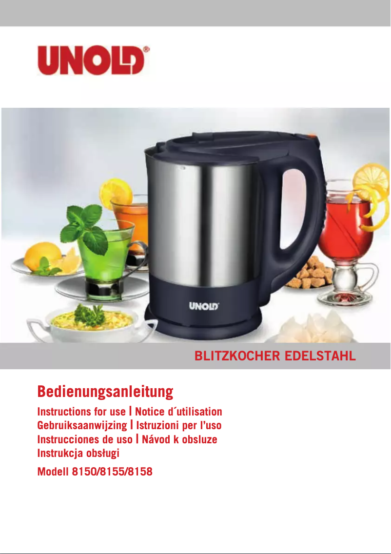 Page 1 de la notice Manuel utilisateur Unold 8150