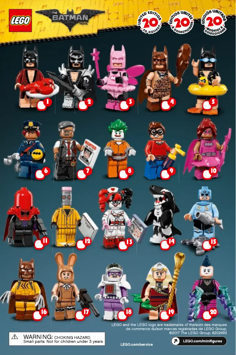 Page 1 de la notice Manuel utilisateur Lego Minifigures 71017