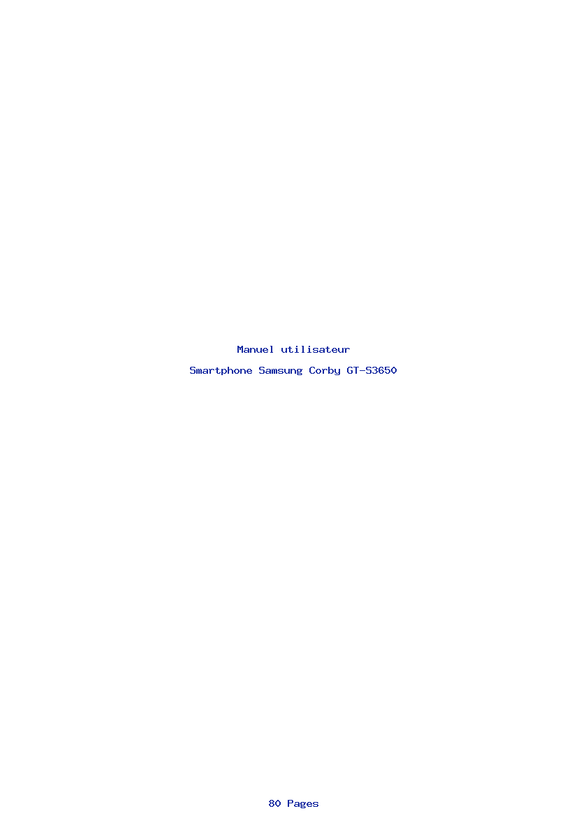 Page 1 de la notice Manuel utilisateur Samsung Corby GT-S3650