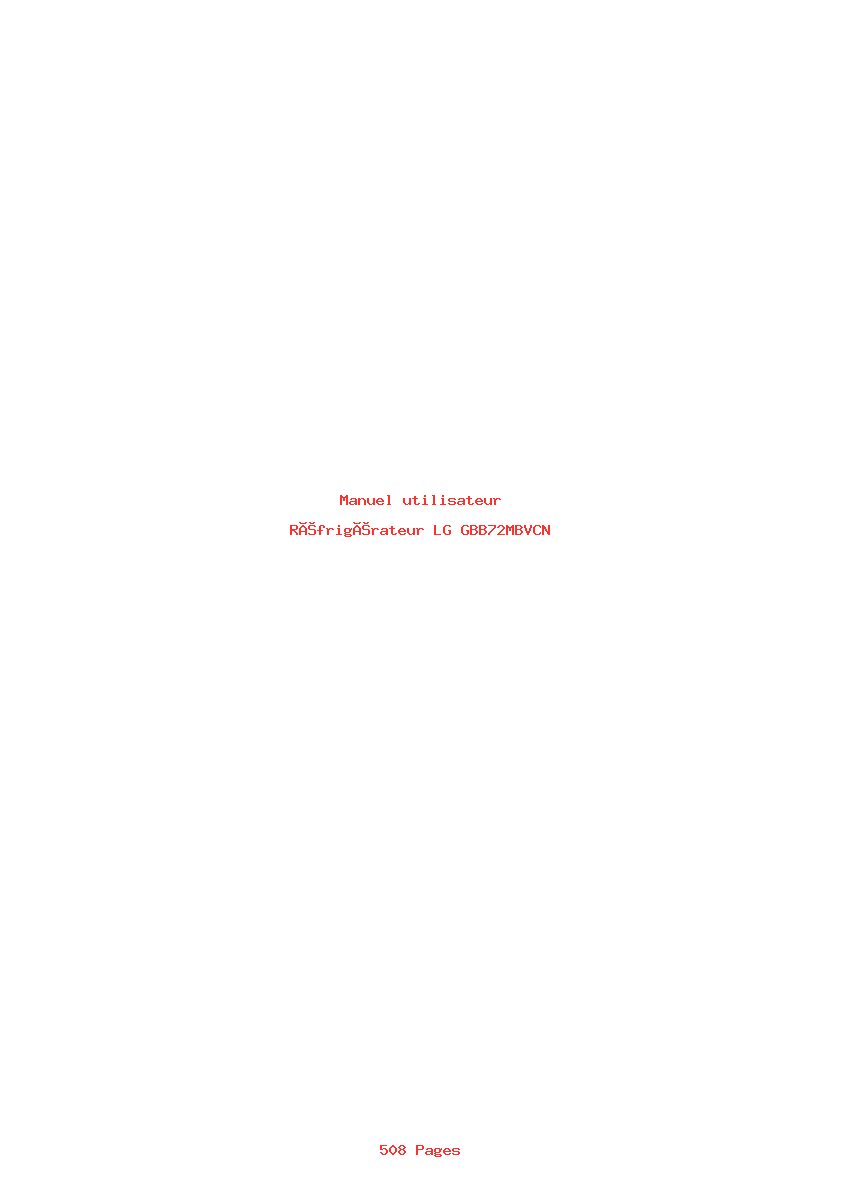 Page 1 de la notice Manuel utilisateur LG GBB72MBVCN
