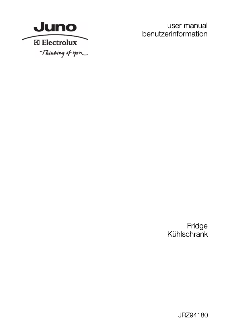 Page 1 de la notice Manuel utilisateur Juno Electrolux JRZ94180