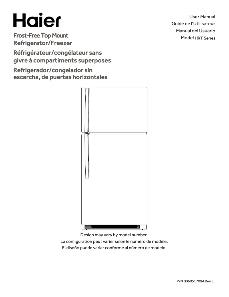 Page 1 de la notice Manuel d'utilisation et d'entretien Haier HRT18F2APP