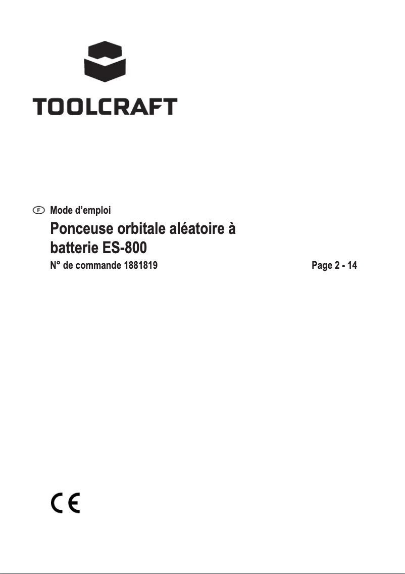 Page 1 de la notice Manuel utilisateur Toolcraft ES-800