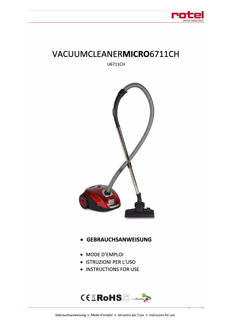Page 1 de la notice Manuel utilisateur Rotel Micro U6711CH