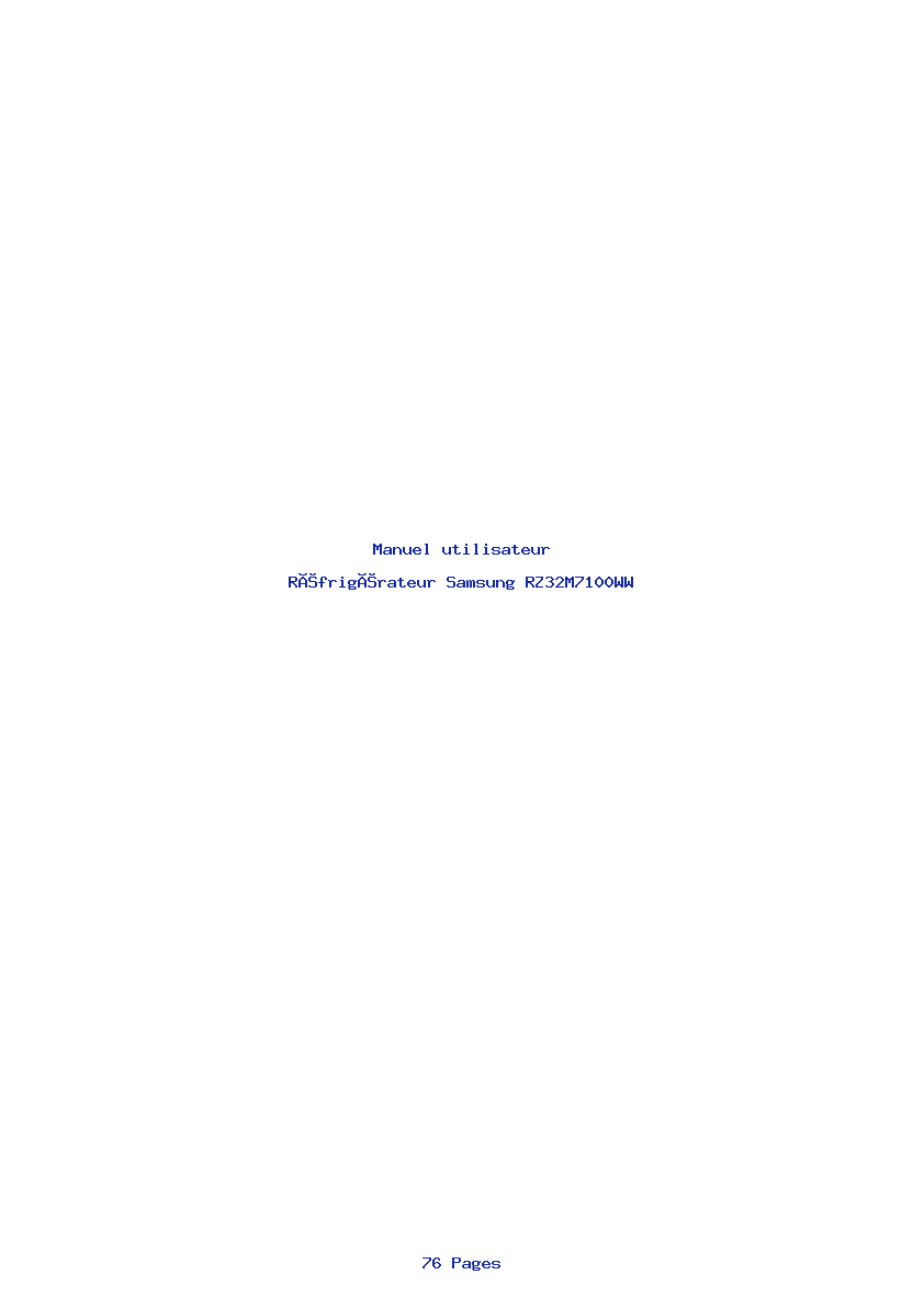 Page 1 de la notice Manuel utilisateur Samsung RZ32M7100WW