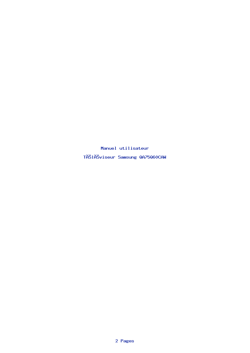 Page 1 de la notice Manuel utilisateur Samsung QA75Q60CAW