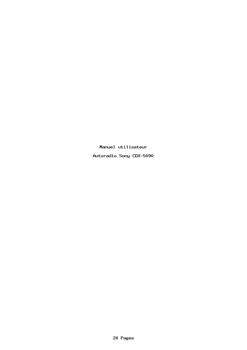 Page 1 de la notice Manuel utilisateur Sony CDX-5090