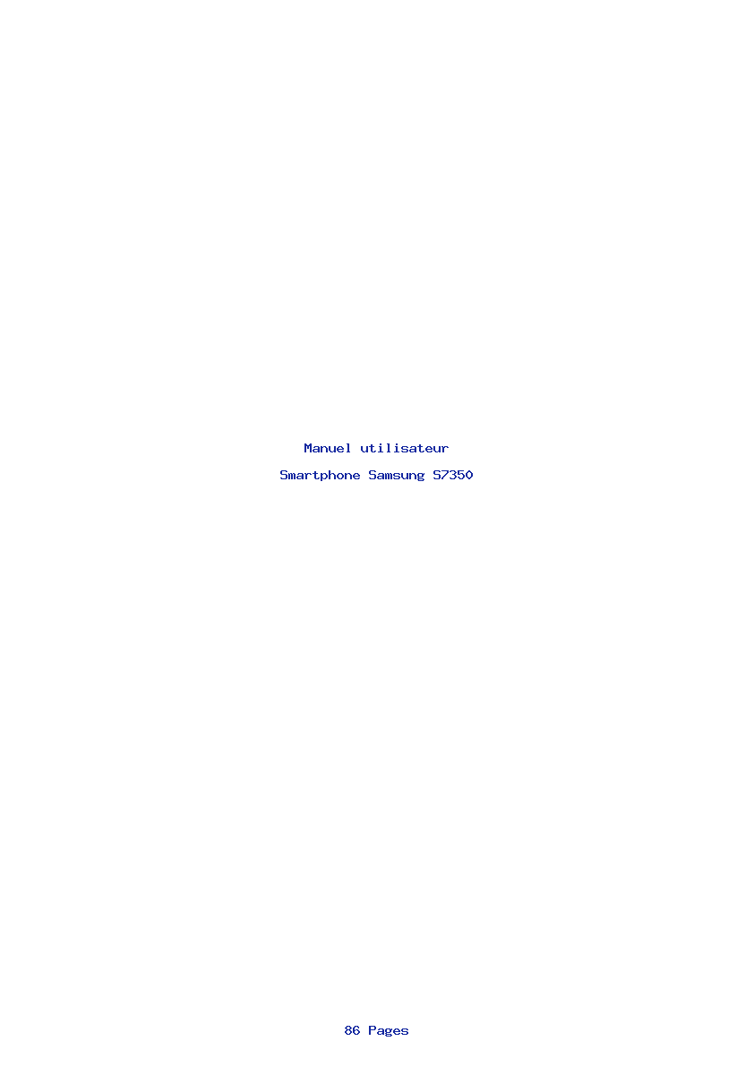 Page 1 de la notice Manuel utilisateur Samsung S7350