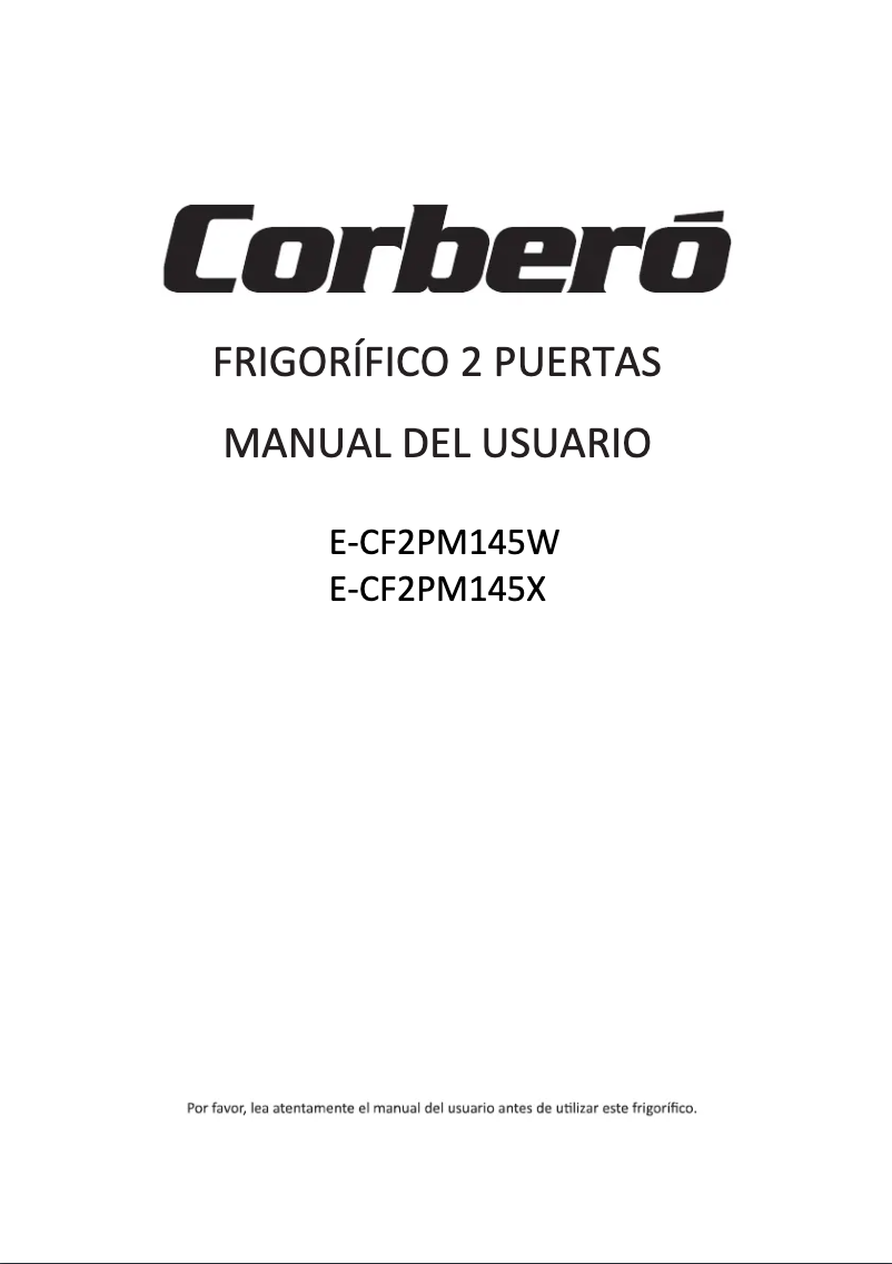 Page 1 de la notice Manuel utilisateur Corbero E-CF2PM145W