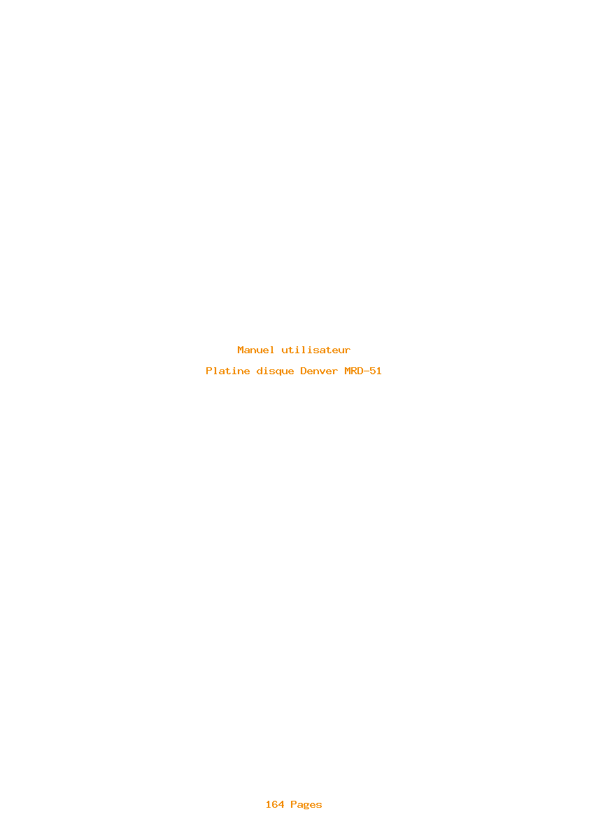 Page 1 de la notice Manuel utilisateur Denver MRD-51
