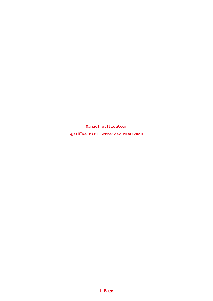 Page 1 de la notice Manuel utilisateur Schneider MTN668091